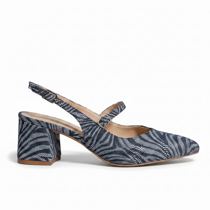 Ellen K. - Slingback Zebrata blu