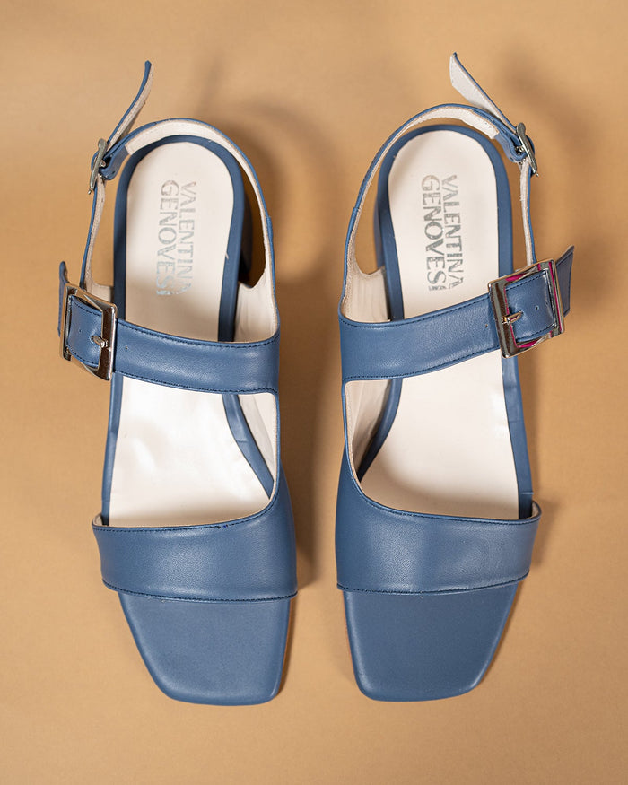 Sandalo 2 Fibbie - Azzurro Denim