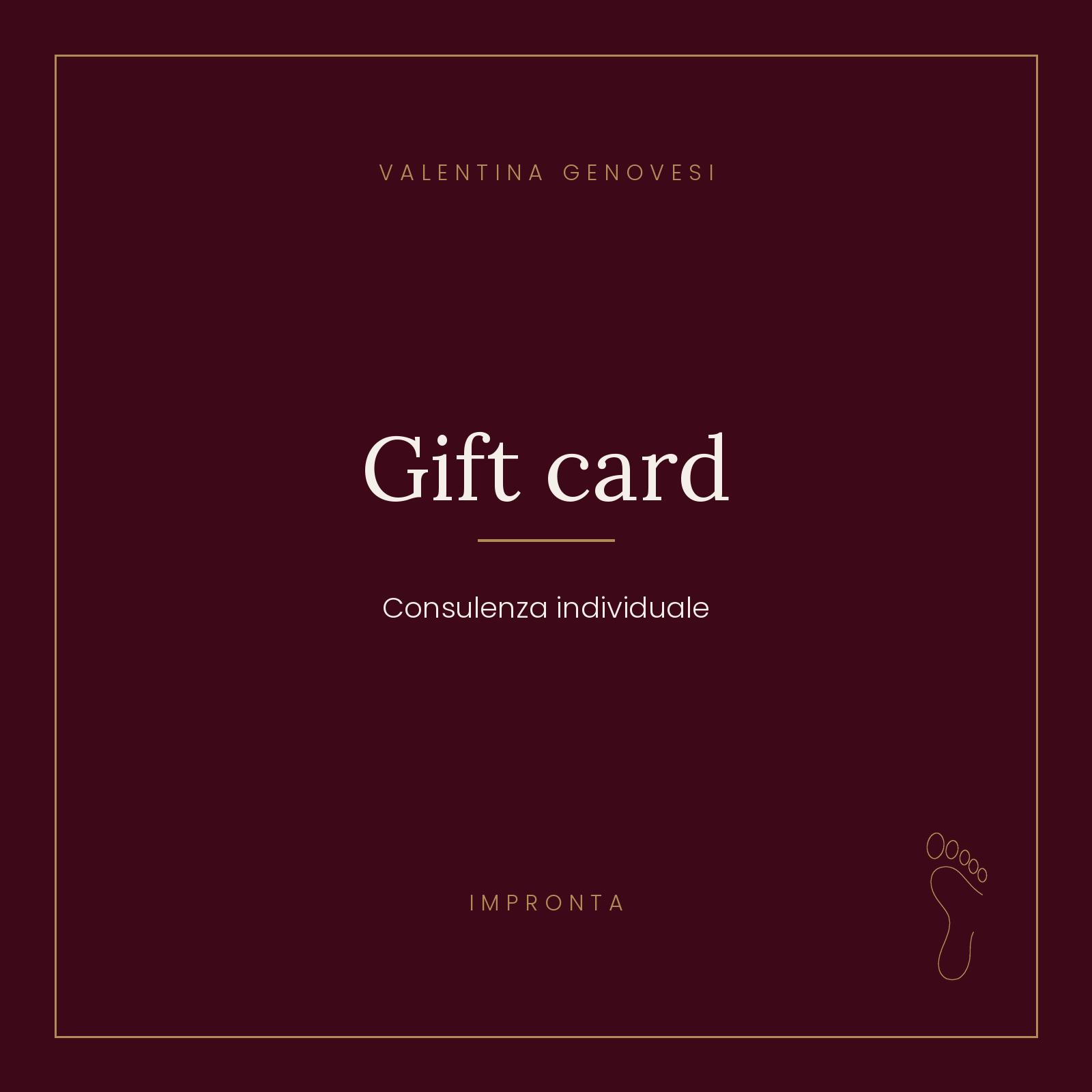 Gift card · Consulenza individuale Impronta