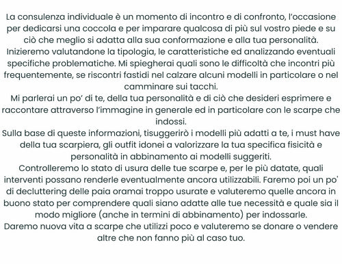 Gift card · Impronta, consulenza online con revisione scarpiera